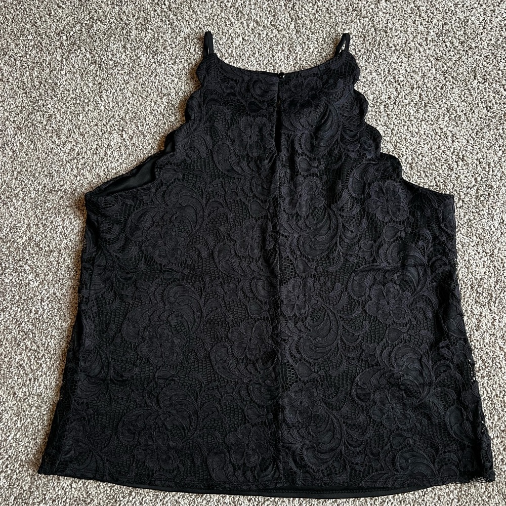 Fortune+Ivy Black Lace Top